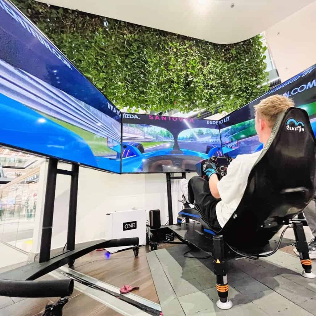 rent formula E simulator for Sustainable future events, formula E licensed simulator with the seat