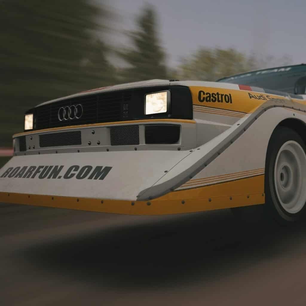 Audi Rally car with rally simulator.