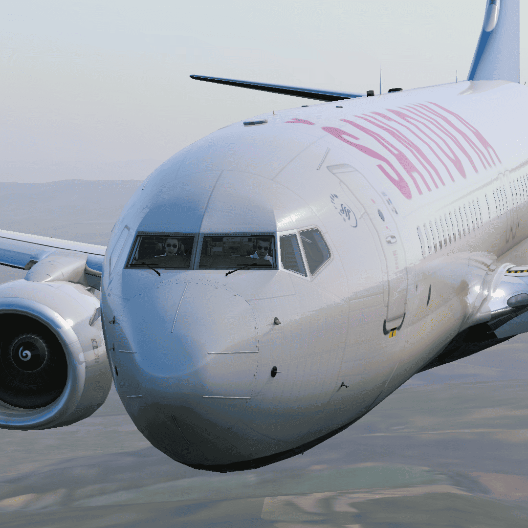 Hire Flight Simulator in UK London with company logo. Rental airplane simulators for company event celebration in European Union